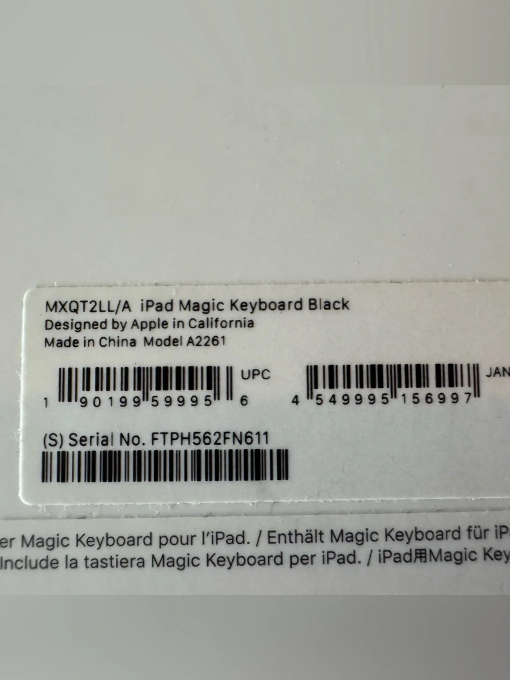 Apple iPad Magic Keyboard for iPad 11 - Black MXQT2LL/A